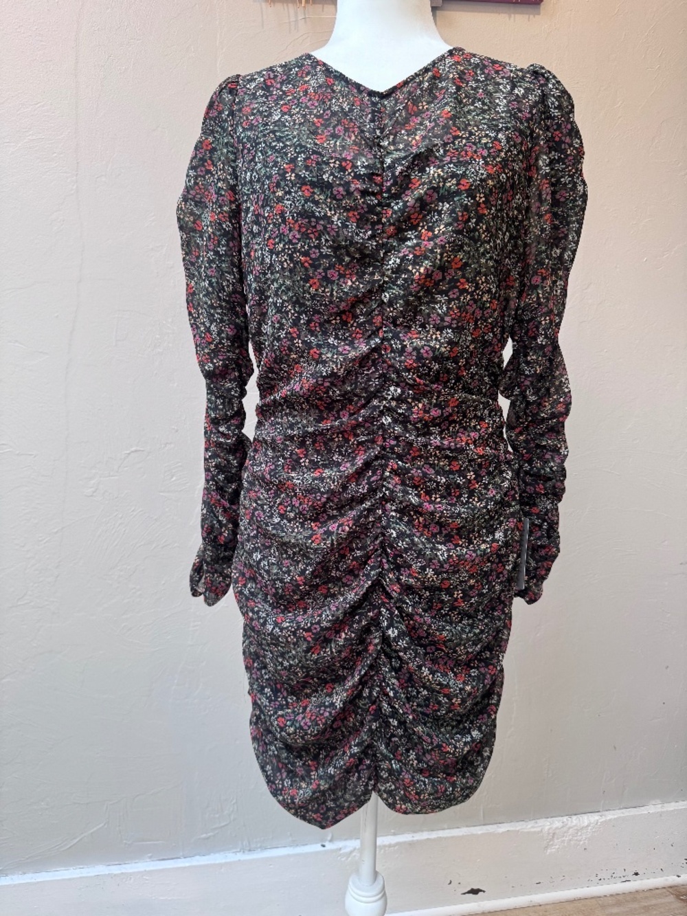 NWT LUSH Long Sleeve Floral Cocktail Dress Sz L